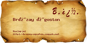 Brázay Ágoston névjegykártya